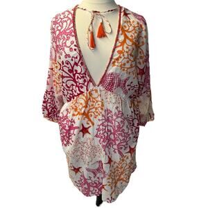 Blue Island Beach Colorful Coverup Womens Size 2X NWT